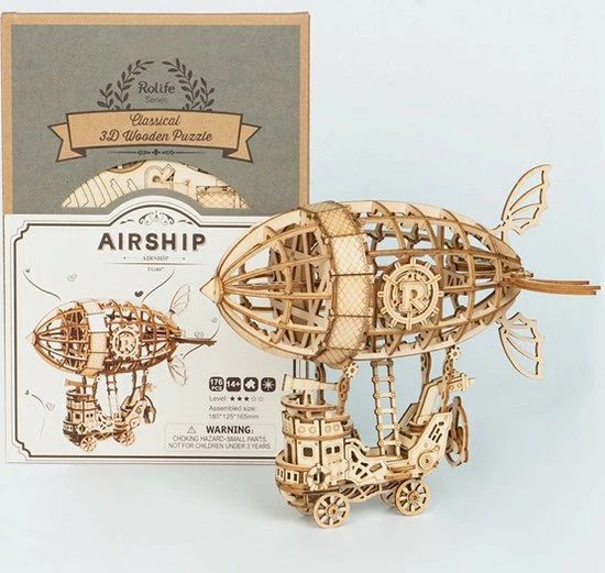 Robotime 3d-puzzel Airship 18 Cm Hout Naturel 176-delig 9 Robotime 3d-puzzel Airship 18 Cm Hout Naturel 176-delig - Afbeelding 7