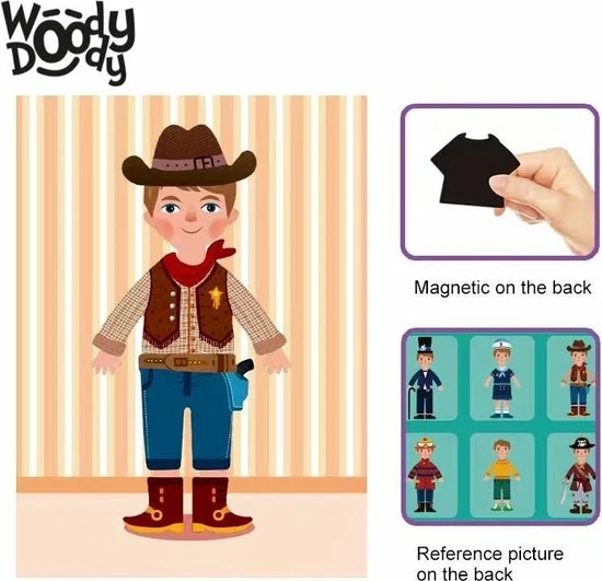 Magneet Boek Zelfkleden Mode Knutsel Pakket Meisjes En Jongens Met Vintage Kleding - Magnetibook Verkleden - Creatief Knutselen Kinderen - WoodyDoody 5 Magneet Boek Zelfkleden Mode Knutsel Pakket Meisjes En Jongens Met Vintage Kleding - Magnetibook Verkleden - Creatief Knutselen Kinderen - WoodyDoody - Afbeelding 3