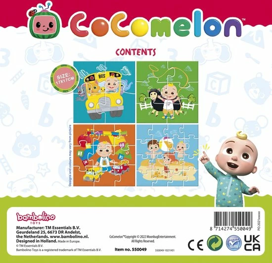Bambolino Toys - Cocomelon 4 In 1 Puzzel - 4+6+9+16 Stukjes - Kinderpuzzel - Leren Puzzelen - Educatie Peuter Speelgoed -puzzel 3 Jaar En Ouder - Schoencadeautje Sinterklaas 8 Bambolino Toys - Cocomelon 4 In 1 Puzzel - 4+6+9+16 Stukjes - Kinderpuzzel - Leren Puzzelen - Educatie Peuter Speelgoed -puzzel 3 Jaar En Ouder - Schoencadeautje Sinterklaas - Afbeelding 6