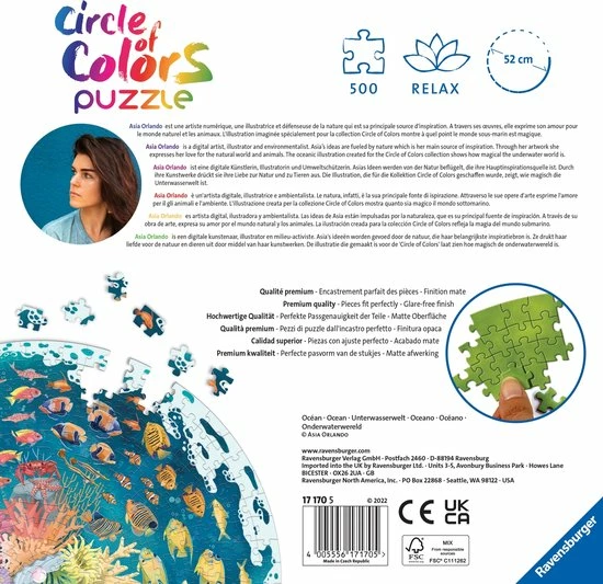 Ravensburger Puzzel Circle Of Colors Ocean And Submarine - Legpuzzel - 500 Stukjes 7 Ravensburger Puzzel Circle Of Colors Ocean And Submarine - Legpuzzel - 500 Stukjes - Afbeelding 5