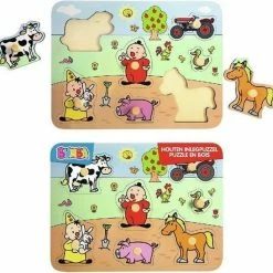 Bumba Houten Puzzel Met Nopjes - Dieren/boerderij - 7 Stukken -Exporteren puzzels winkel 550x533