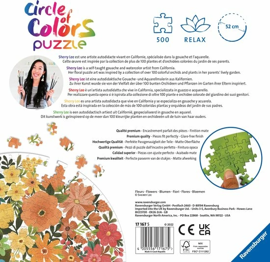 Ravensburger Puzzel Circle Of Colors Flowers - Legpuzzel - 500 Stukjes 7 Ravensburger Puzzel Circle Of Colors Flowers - Legpuzzel - 500 Stukjes - Afbeelding 5