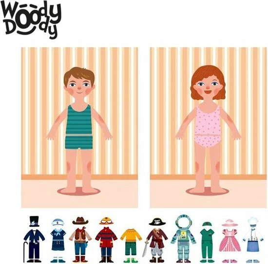 Magneet Boek Zelfkleden Mode Knutsel Pakket Meisjes En Jongens Met Vintage Kleding - Magnetibook Verkleden - Creatief Knutselen Kinderen - WoodyDoody 4 Magneet Boek Zelfkleden Mode Knutsel Pakket Meisjes En Jongens Met Vintage Kleding - Magnetibook Verkleden - Creatief Knutselen Kinderen - WoodyDoody - Afbeelding 2