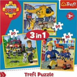 Trefl Brandweerman Sam 3-in-1 Puzzel - 20/36/50 Stukjes