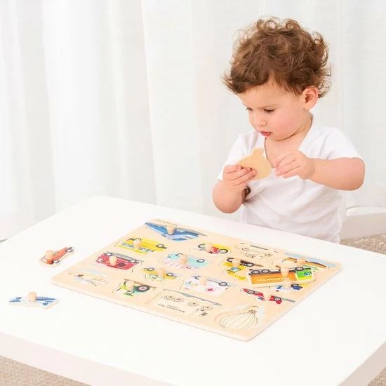 New Classic Toys Houten Legpuzzel Voertuigen - 16 Puzzelstukjes - FSC 100%-gecertificeerd Hout 7 New Classic Toys Houten Legpuzzel Voertuigen - 16 Puzzelstukjes - FSC 100%-gecertificeerd Hout - Afbeelding 5