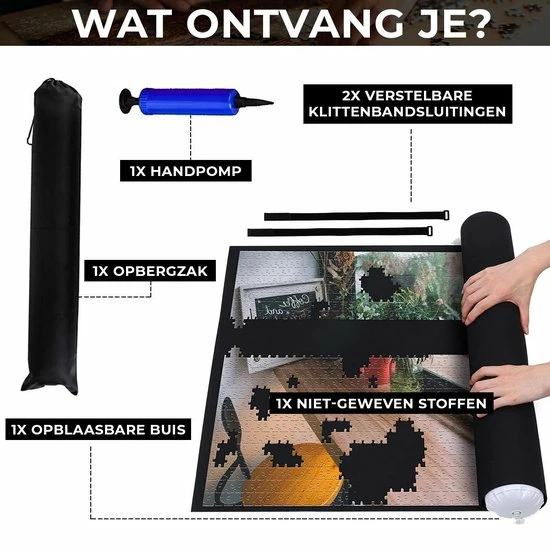 Merkloos Puzzelmat Premium - Puzzelmat 500, 1000 & 1500 Stukjes - Puzzelmat 1000 Stukjes - Puzzelmat 1500 Stukjes - Puzzelrol - Puzzelmat Voor Legpuzzel - Portapuzzle - Zwart - Kerstcadeau - Voor Mannen - Voor Vrouwen - Kerst Cadeau Voor Man - Vrouw 4 Merkloos Puzzelmat Premium - Puzzelmat 500, 1000 & 1500 Stukjes - Puzzelmat 1000 Stukjes - Puzzelmat 1500 Stukjes - Puzzelrol - Puzzelmat Voor Legpuzzel - Portapuzzle - Zwart - Kerstcadeau - Voor Mannen - Voor Vrouwen - Kerst Cadeau Voor Man - Vrouw - Afbeelding 2