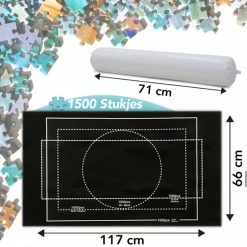 AWEMOZ Puzzelmat - Puzzelbord Ruimte Voor 500, 1000 & 1500 Stukjes - Puzzelen - Puzzel Voor Kinderen En Volwassenen - Oprolbare Legpuzzel Mat - Zwarte Portapuzzle - Opbergsysteem - Cadeau Voor Man & Vrouw -Exporteren puzzels winkel 550x550 263