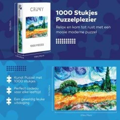 Cruny Puzzel 1000 Stukjes - Legpuzzels - Jigsaw Puzzle Nederlands Landschap Schilderij I Gezellig Puzzelen, Puzzels Voor Volwassenen En Kinderpuzzels - 47x66cm -Exporteren puzzels winkel 550x550 330