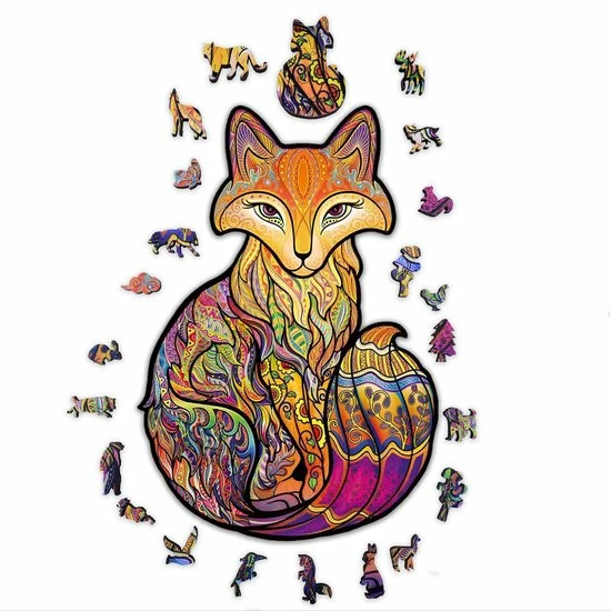 ACROPAQ Houten Puzzel Vos - 150 Stukjes, A4 Formaat 210 X 297 Mm, Puzzel Voor Kinderen En Volwassenen 3 ACROPAQ Houten Puzzel Vos - 150 Stukjes, A4 Formaat 210 X 297 Mm, Puzzel Voor Kinderen En Volwassenen