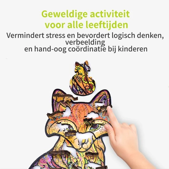 ACROPAQ Houten Puzzel Vos - 150 Stukjes, A4 Formaat 210 X 297 Mm, Puzzel Voor Kinderen En Volwassenen 6 ACROPAQ Houten Puzzel Vos - 150 Stukjes, A4 Formaat 210 X 297 Mm, Puzzel Voor Kinderen En Volwassenen - Afbeelding 4