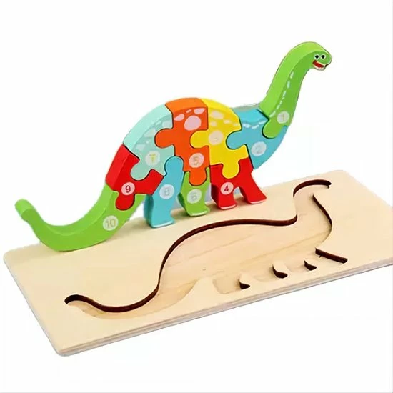 Merkloos Kinderpuzzel - Hout - 10 Stukjes - Dinosaurus - Schoencadeautje Sinterklaas 5 Merkloos Kinderpuzzel - Hout - 10 Stukjes - Dinosaurus - Schoencadeautje Sinterklaas - Afbeelding 3