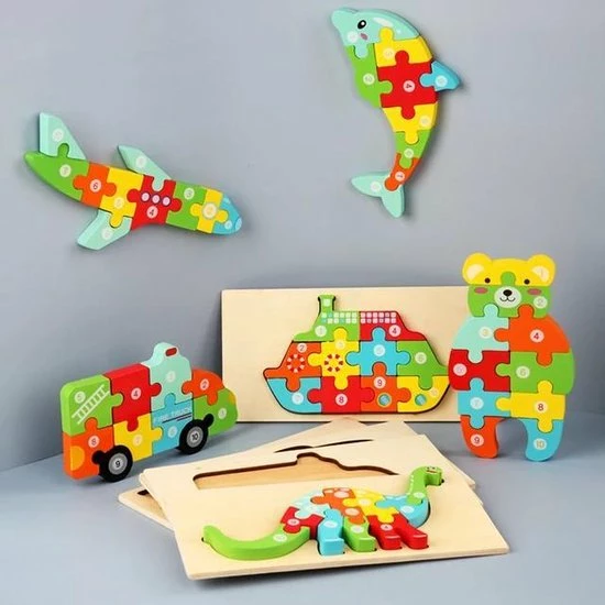 Merkloos Kinderpuzzel - Hout - 10 Stukjes - Dinosaurus - Schoencadeautje Sinterklaas 8 Merkloos Kinderpuzzel - Hout - 10 Stukjes - Dinosaurus - Schoencadeautje Sinterklaas - Afbeelding 6