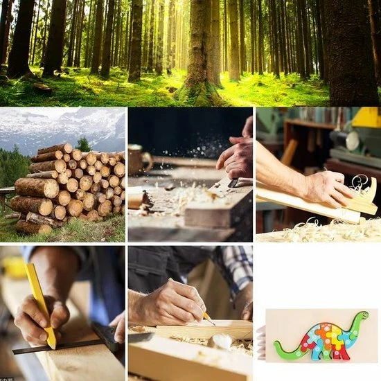 Merkloos Kinderpuzzel - Hout - 10 Stukjes - Dinosaurus - Schoencadeautje Sinterklaas 11 Merkloos Kinderpuzzel - Hout - 10 Stukjes - Dinosaurus - Schoencadeautje Sinterklaas - Afbeelding 9