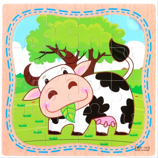 Sara Shop Hout Puzzel Van 12 Stukjes -Legpuzzels - Dier- Koe 3 Sara Shop Hout Puzzel Van 12 Stukjes -Legpuzzels - Dier- Koe