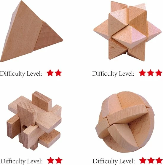 ICollection IQ Puzzel 3D - Metaal En Hout - 8 Verschillende Breinbrekers 6 ICollection IQ Puzzel 3D - Metaal En Hout - 8 Verschillende Breinbrekers - Afbeelding 4