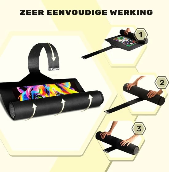 Puzzlup 1500 - Puzzelmat Neopreen - Zelfsluitend & Antislip - Portapuzzle Met Luxe Opbergtube - Tot En Met 1500 Stukjes - 66 X 120 Cm 6 Puzzlup 1500 - Puzzelmat Neopreen - Zelfsluitend & Antislip - Portapuzzle Met Luxe Opbergtube - Tot En Met 1500 Stukjes - 66 X 120 Cm - Afbeelding 4