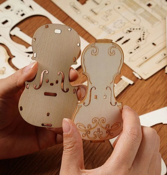 Robotime DIY 3D Houtenpuzzel Muziekinstrument Cello, TG411, 7x7x20cm - 6946785116809 13 Robotime DIY 3D Houtenpuzzel Muziekinstrument Cello, TG411, 7x7x20cm - 6946785116809 - Afbeelding 11