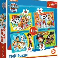 Trefl Paw Patrol 4-in-1 Puzzel - 12/15/20/24 Stukjes