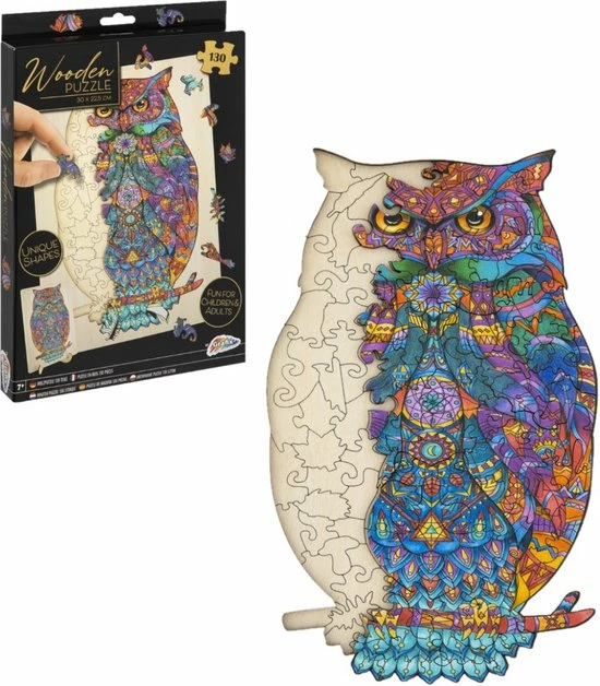 Grafix Houten Puzzel Uil | Unieke Puzzelstukjes In Vorm Van Dieren | 130 Puzzelstukjes | Puzzel Voor Kinderen En Volwassenen | Formaat 30 X 22.5 CM | Cadeau Voor Jong En Oud 3 Grafix Houten Puzzel Uil | Unieke Puzzelstukjes In Vorm Van Dieren | 130 Puzzelstukjes | Puzzel Voor Kinderen En Volwassenen | Formaat 30 X 22.5 CM | Cadeau Voor Jong En Oud