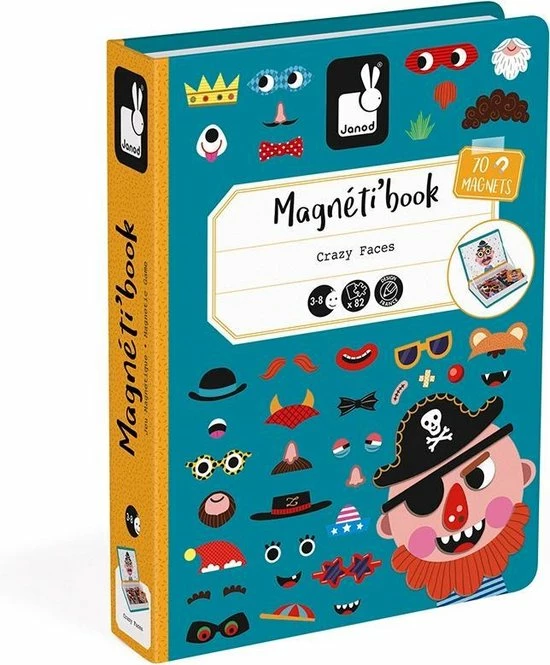 Janod Magnetibook - Gekke Gezichten Jongens 3 Janod Magnetibook - Gekke Gezichten Jongens