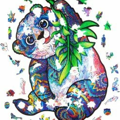 UNIDRAGON Houten Puzzel Dier - Serieuze Panda - 318 Stukjes - King Size 31x41 Cm -Exporteren puzzels winkel 550x694