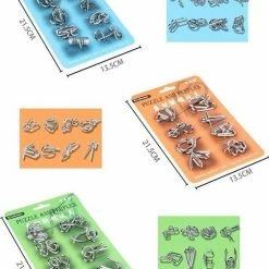 ICollection Metalen IQ Puzzels - 8 Stuks - Breinbrekers - Type 3/Oranje - Schoencadeau -Exporteren puzzels winkel 550x712 1