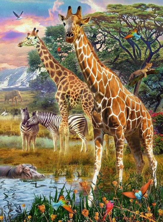 Ravensburger Puzzel Kleurrijke Savanne - Legpuzzel - 150XXL Stukjes 3 Ravensburger Puzzel Kleurrijke Savanne - Legpuzzel - 150XXL Stukjes