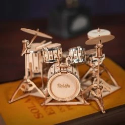 Robotime 3D Houtenpuzzel Muziekinstrument Drumstel, TG409, 19x13,5x11cm - 6946785116816 -Exporteren puzzels winkel 550x778