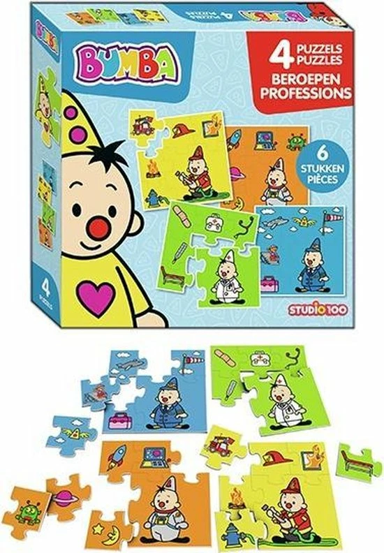 Bumba 4 In 1 Puzzel - Beroepen - 4 X 6 Stukken 5 Bumba 4 In 1 Puzzel - Beroepen - 4 X 6 Stukken - Afbeelding 3