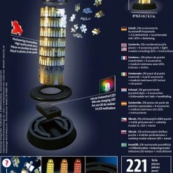 Ravensburger Toren Van Pisa 3D Puzzel Night Edition - 216 Stukjes -Exporteren puzzels winkel 550x800
