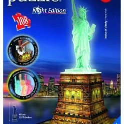 Ravensburger Statue Of Liberty Night Edition- 3D Puzzel Gebouw - 108 Stukjes -Exporteren puzzels winkel 550x802
