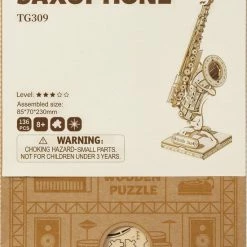 Robotime 3D Houten Puzzel Muziekinstrument Saxophone, TG309, 8,5x7x23cm - 6946785116793 -Exporteren puzzels winkel 550x808