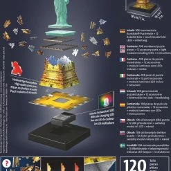 Ravensburger Statue Of Liberty Night Edition- 3D Puzzel Gebouw - 108 Stukjes -Exporteren puzzels winkel 550x814