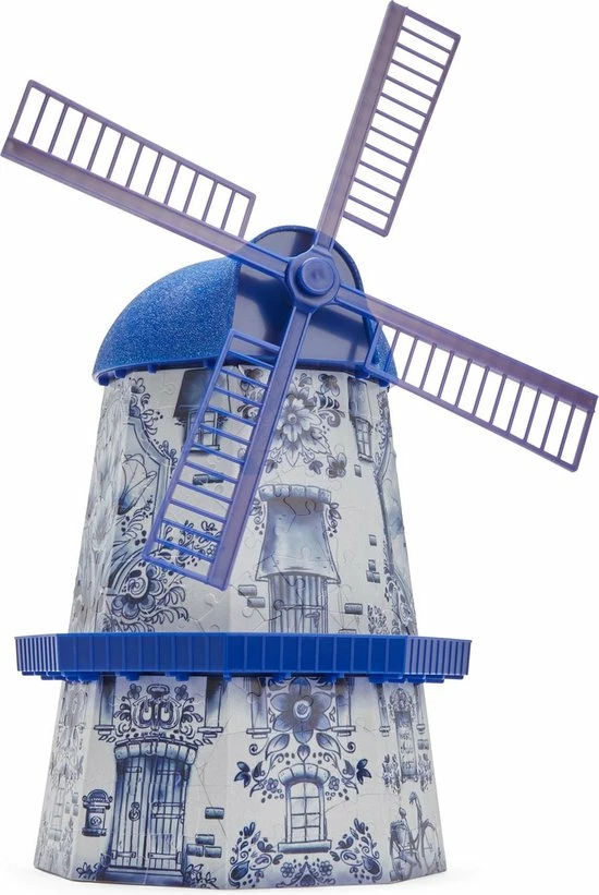 Ravensburger Windmolen Delftsblauw - 3D Puzzel Gebouw - 216 Stukjes 4 Ravensburger Windmolen Delftsblauw - 3D Puzzel Gebouw - 216 Stukjes - Afbeelding 2