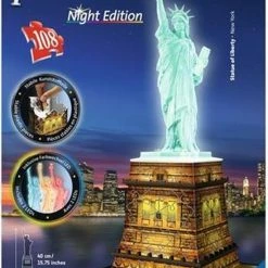 Ravensburger Statue Of Liberty Night Edition- 3D Puzzel Gebouw - 108 Stukjes -Exporteren puzzels winkel 550x838 1
